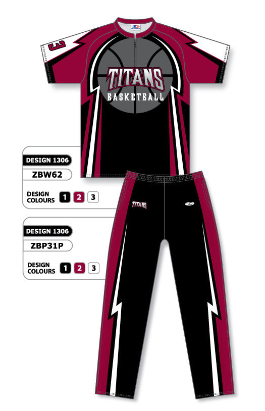 Athletic Knit Custom Sublimated Basketball Warm Up Set Design 1306 (ZBWS62-1306)